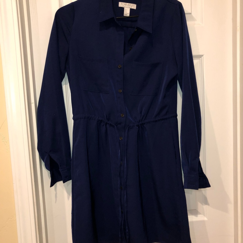 Navy shirt dress